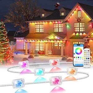 Permanent Outdoor Lights for House, 50ft RGB+IC Smart Outdoor Decor, 50 Scene...